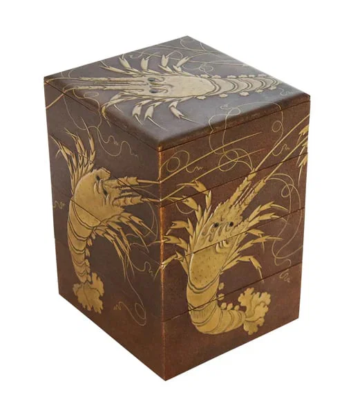 JAPAN Meiji Period 1870 Four Tiers Presentation Jubako Box Namiki Lacquer & Gold