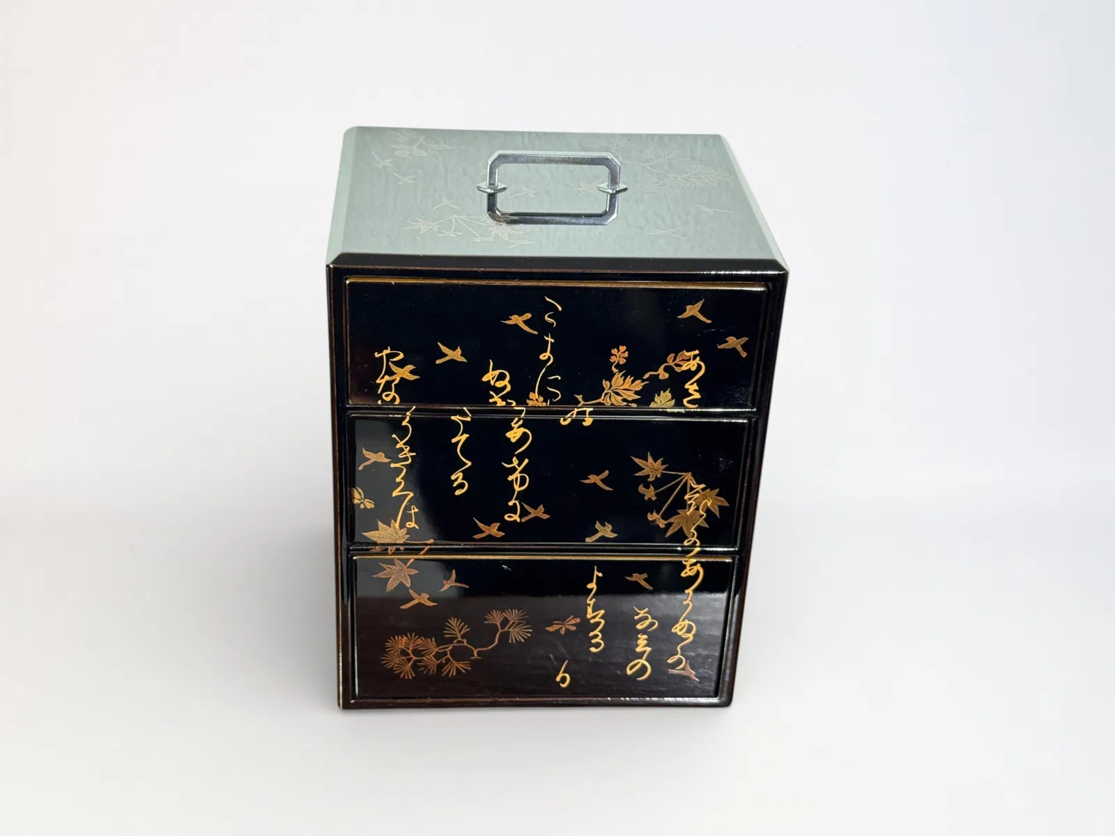 Japanese Lacquer Box with Poem