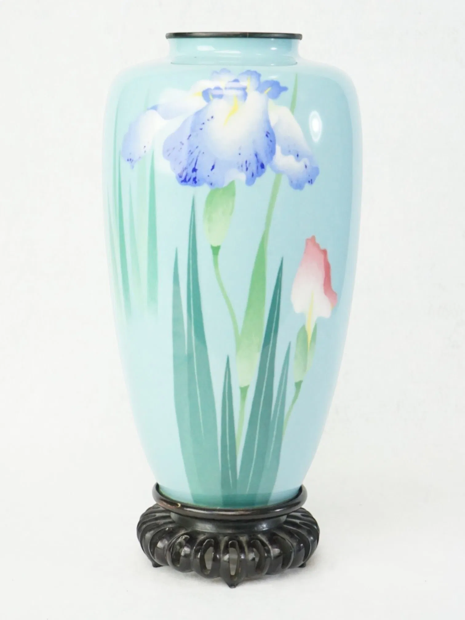 Japanese Wireless Enameled Cloisonne Vase with Floral Decoration,Meiji Period
