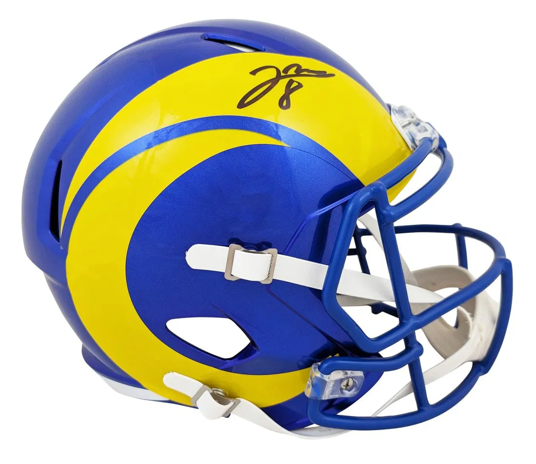 Jared Verse Signed Full Size Speed Rep Helmet Los Angeles Rams BAS Authenticated
