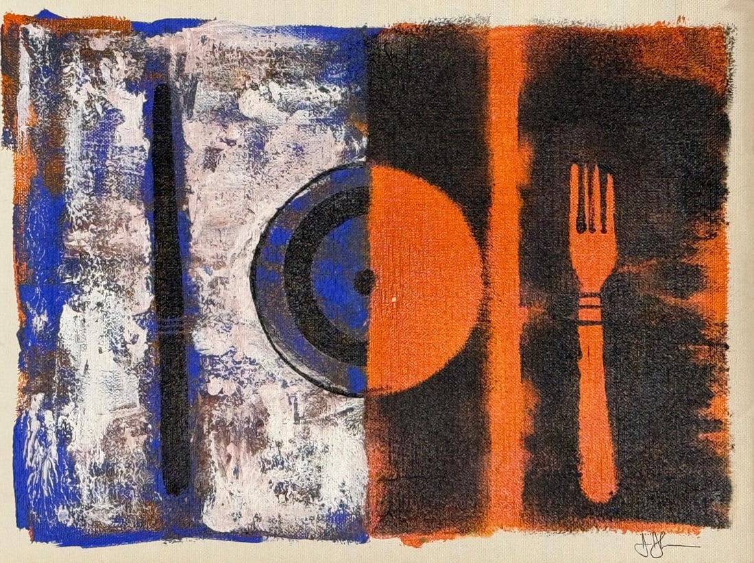 Jasper Johns, Oil on cardboard.