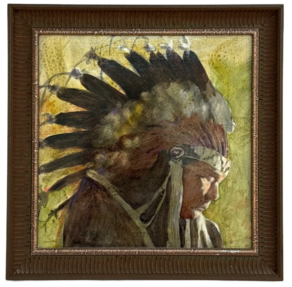 JE Knauf - Native American Oil Painting