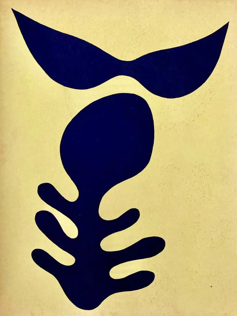 Jean Arp Pochoir Moustaches Et Squelette XXe Siecle 1957*