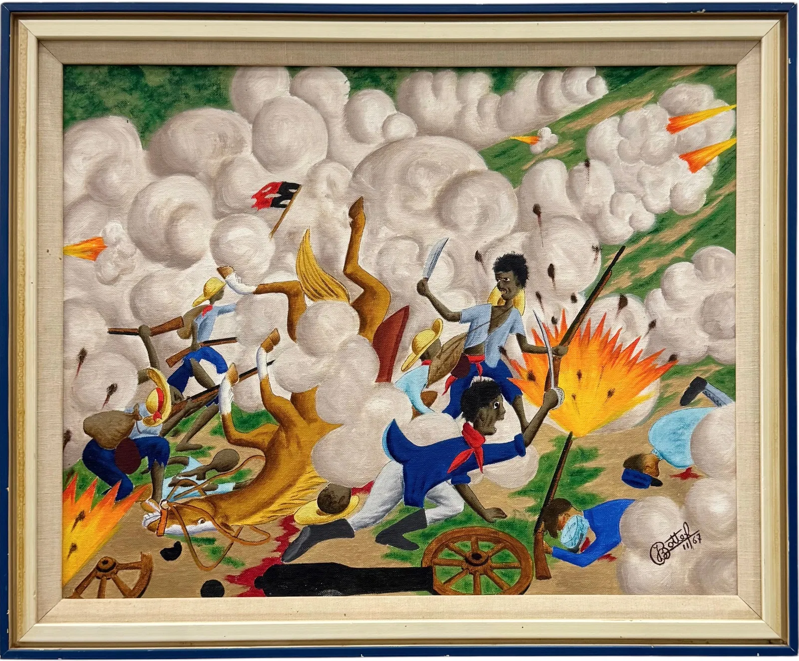 JEAN-BAPTISTE BOTTEX (1918-1978, Haitian) Battle Scene