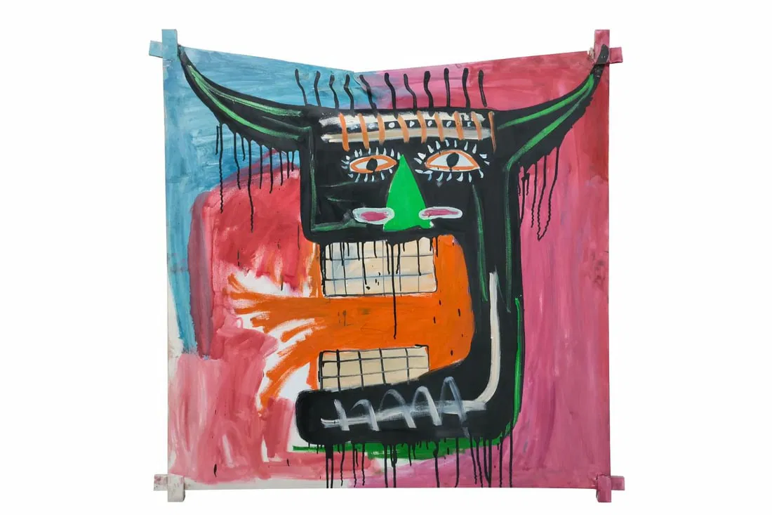 Jean Michel Basquiat 1960-1988 Mixed Media/Canvas In The Style of. Haring,Warhol,Basquiat Era.