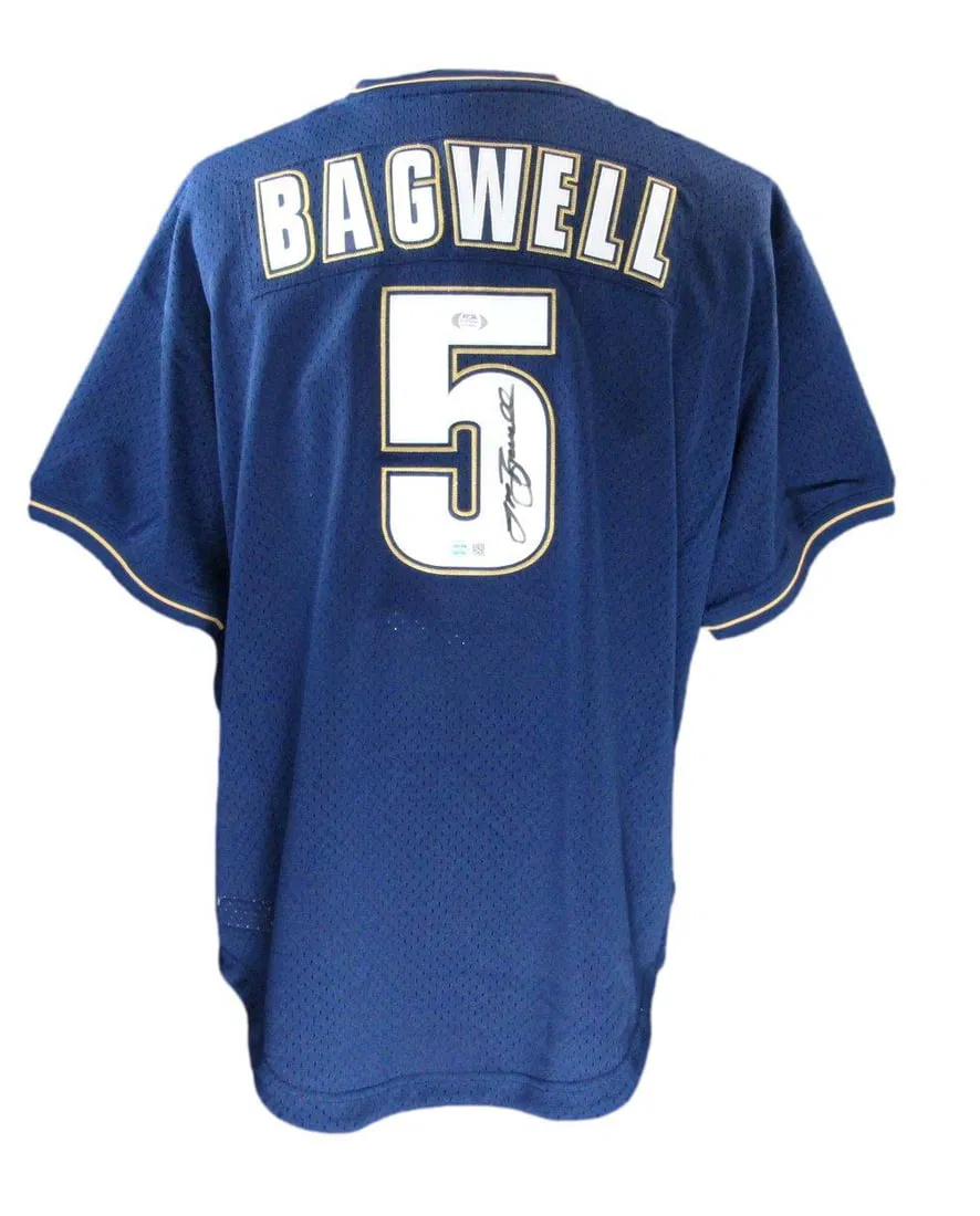 Jeff Bagwell HOF Autographed Mitchell & Ness Blue Jersey Astros PSA/DNA Authentic