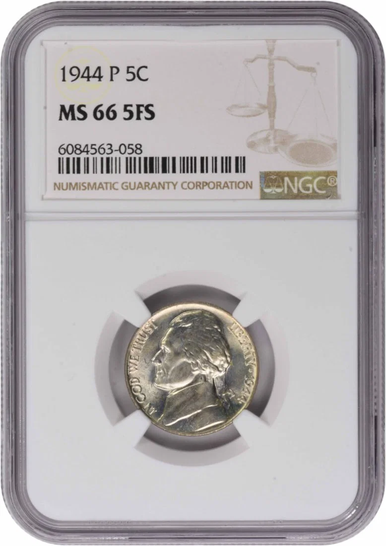 Jefferson Nickel 1944-P MS66 5 Full Steps NGC Certified