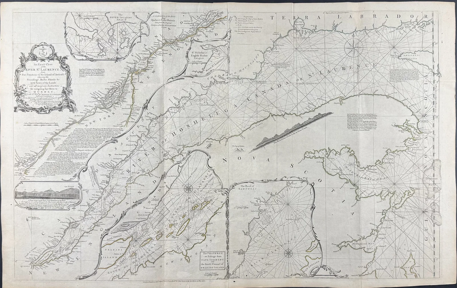 Jefferys, pub. 1775 - An Exact Chart of the River St. Laurence from Fort Frontenac to the Island of