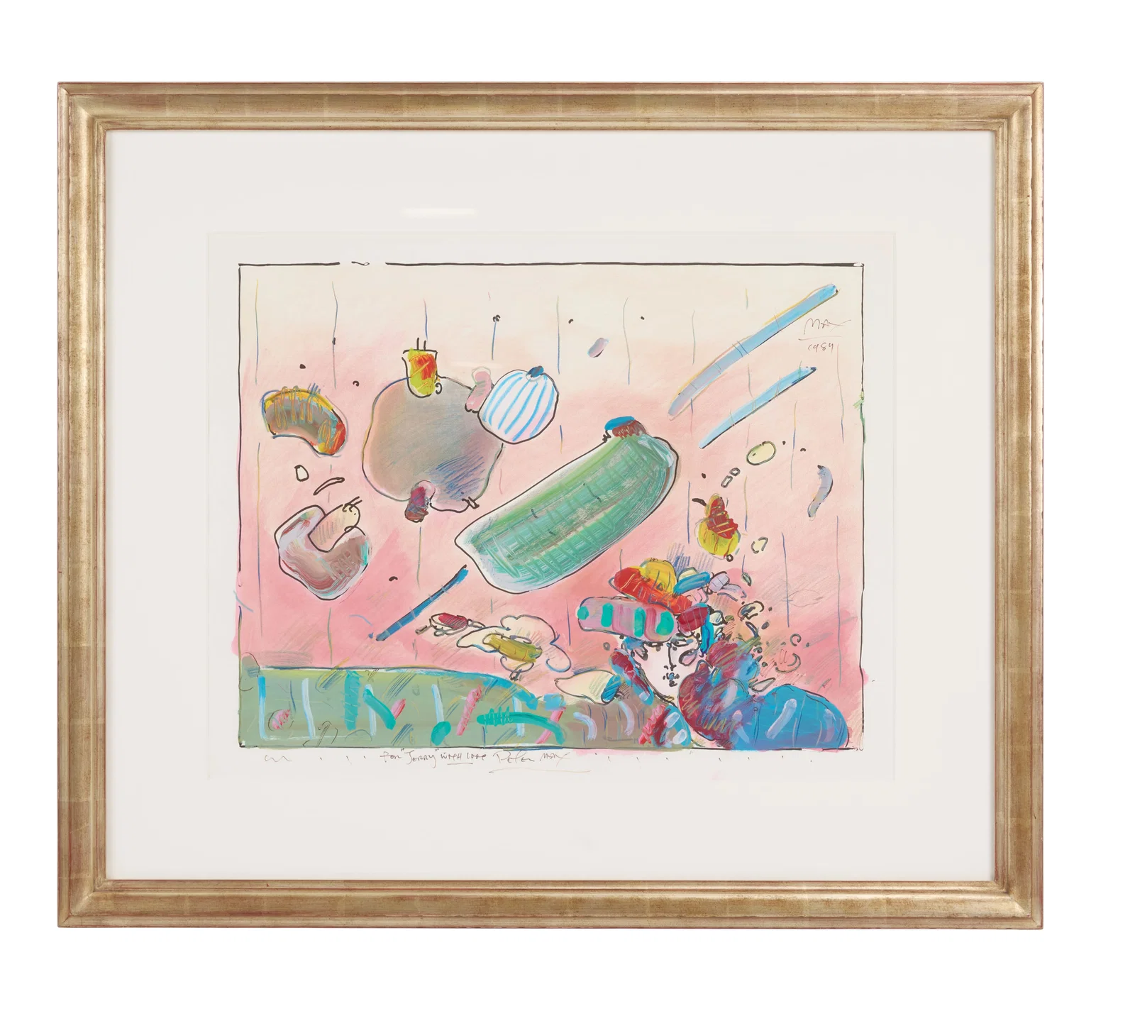 Jerry Weintraub | Peter Max Lady in a Hat Abstract Artwork