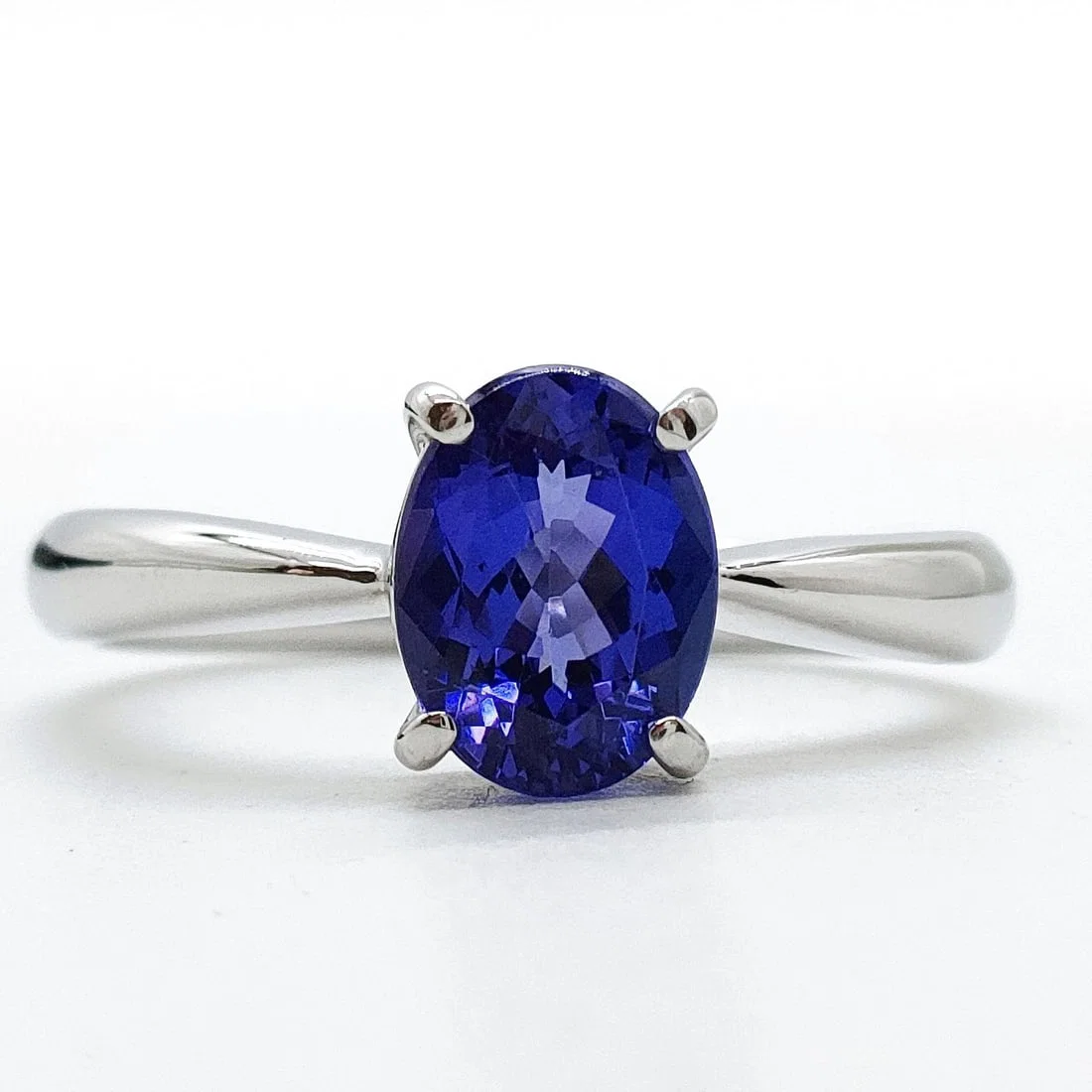 JEWELRY RING TANZANITE WHITE GOLD