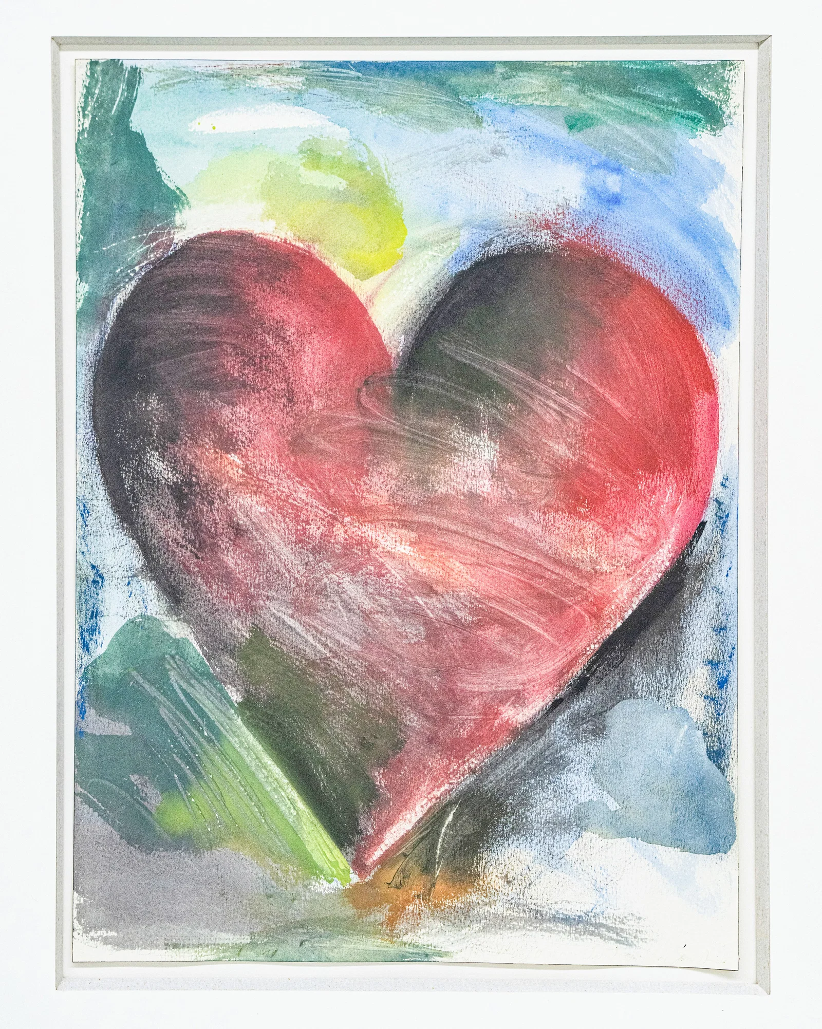 Jim Dine (b. 1935) - Untitled (Heart), 1984 - Original Mixed Media