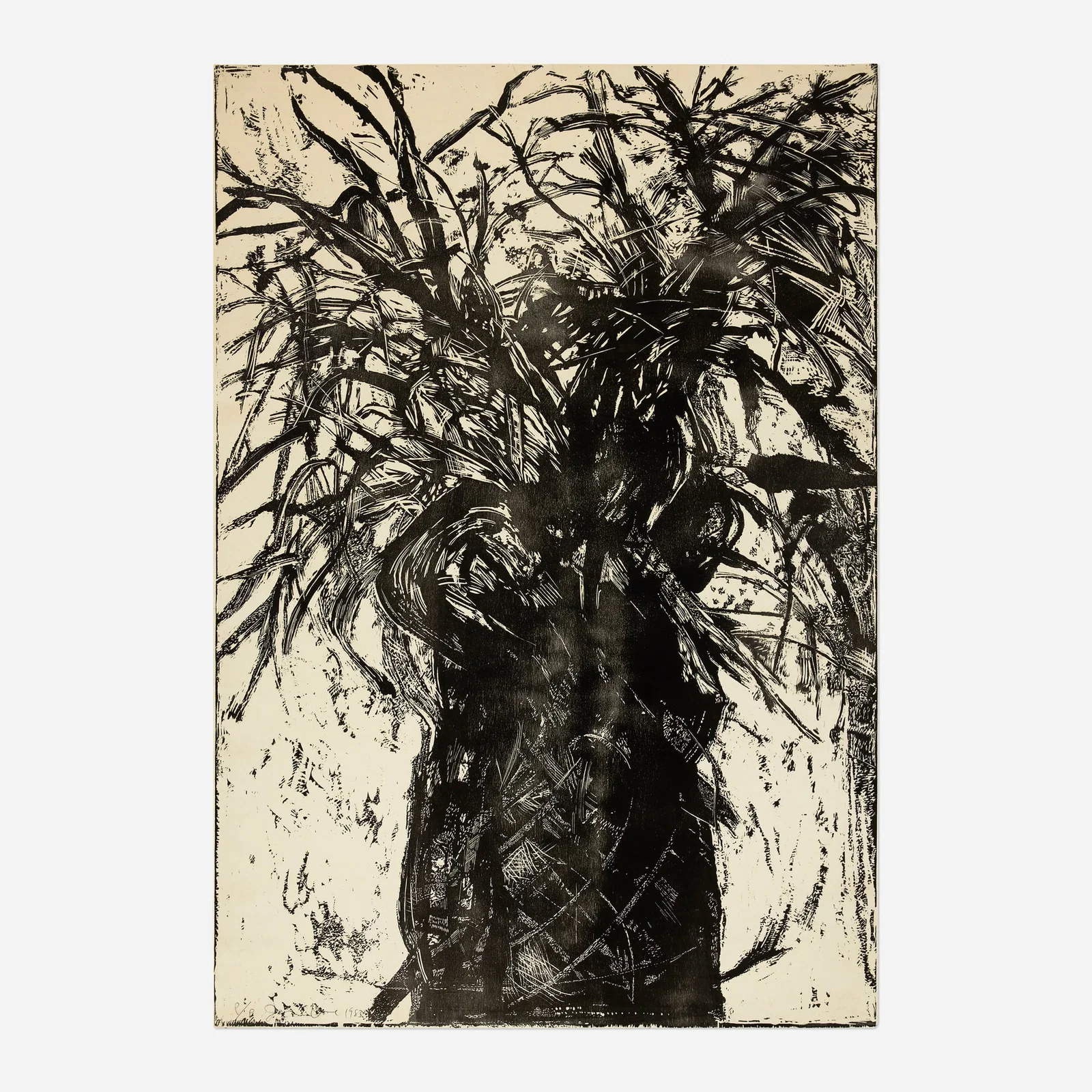 Jim Dine, Left Panel (from the Three Sydney Close Woodcuts triptych)