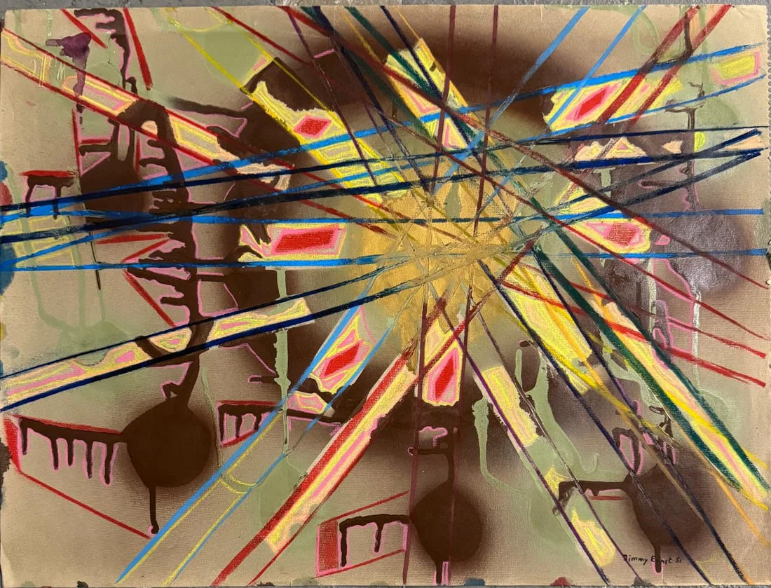 Jimmy Ernst, Oil on paper.