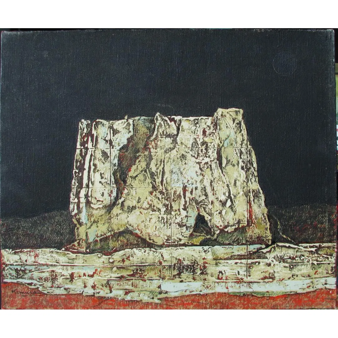 Jiro Kimura "Dunhuang Suburbs: Beacon Tower" No. 8 Oil Painting