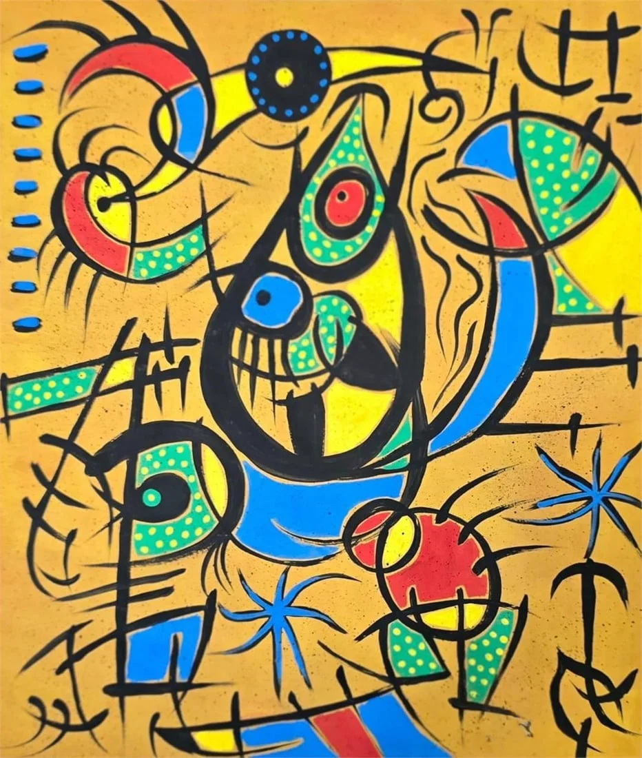 Joan Miró 1893–1983 Spanish Oil on Canvas In the Style of. Surrealism, Biomorphic Abstraction,
