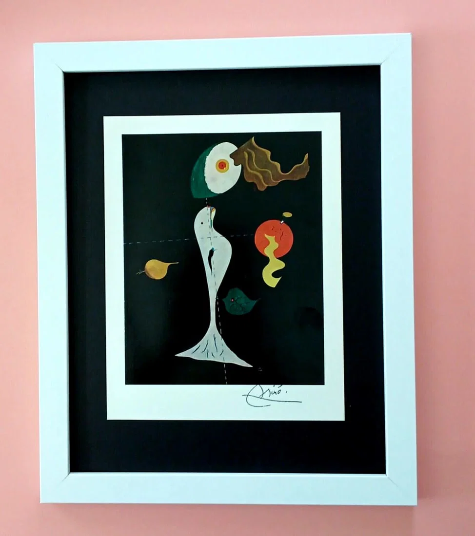 JOAN MIRO + BEAUTIFUL 1962 SIGNED PRINT + VINTAGE + FRAMED