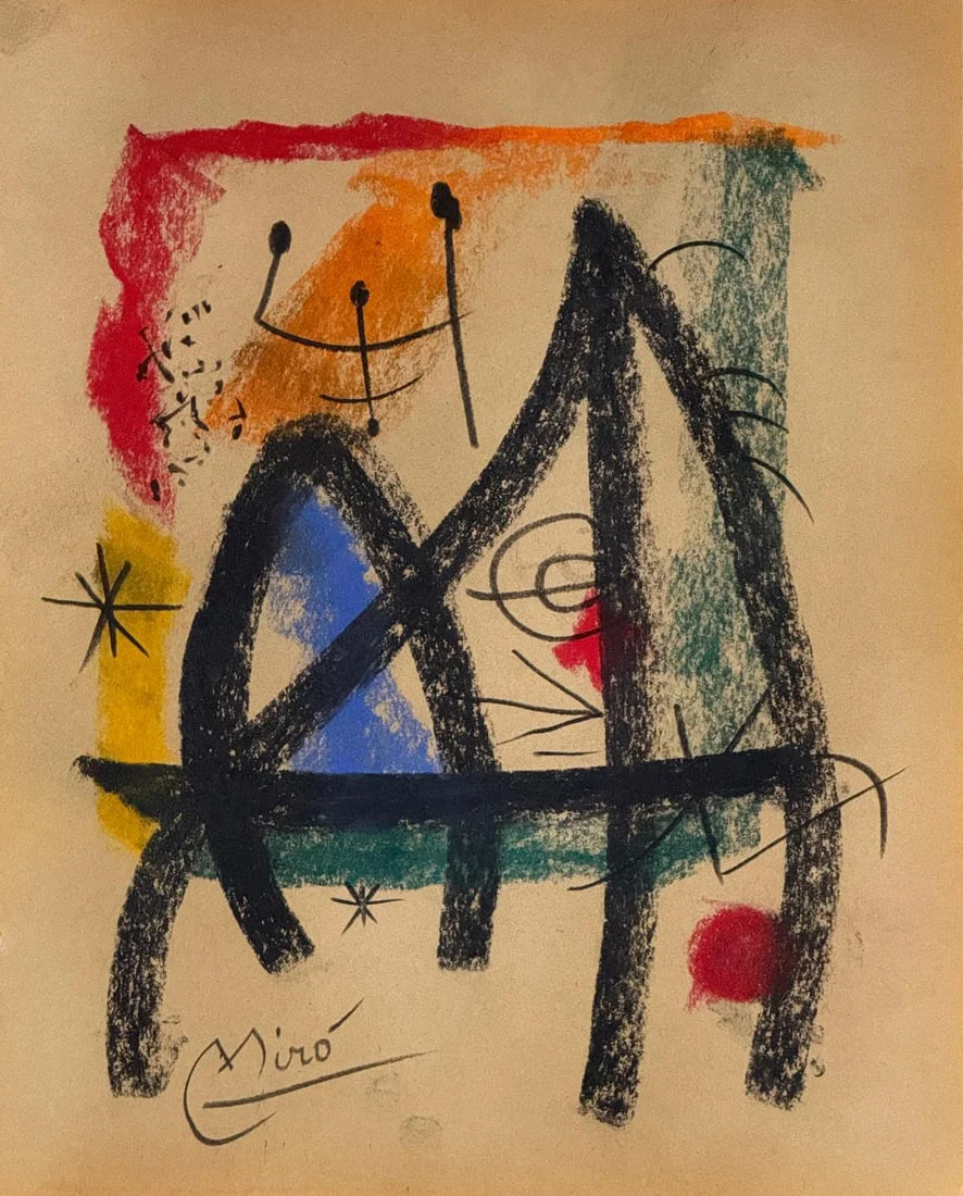 Joan Miro, Pastel on paper.