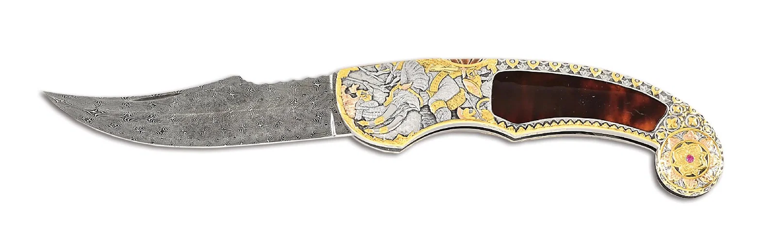 JOE KIOUS CUSTOM FRONT LOCK FOLDING KNIFE.