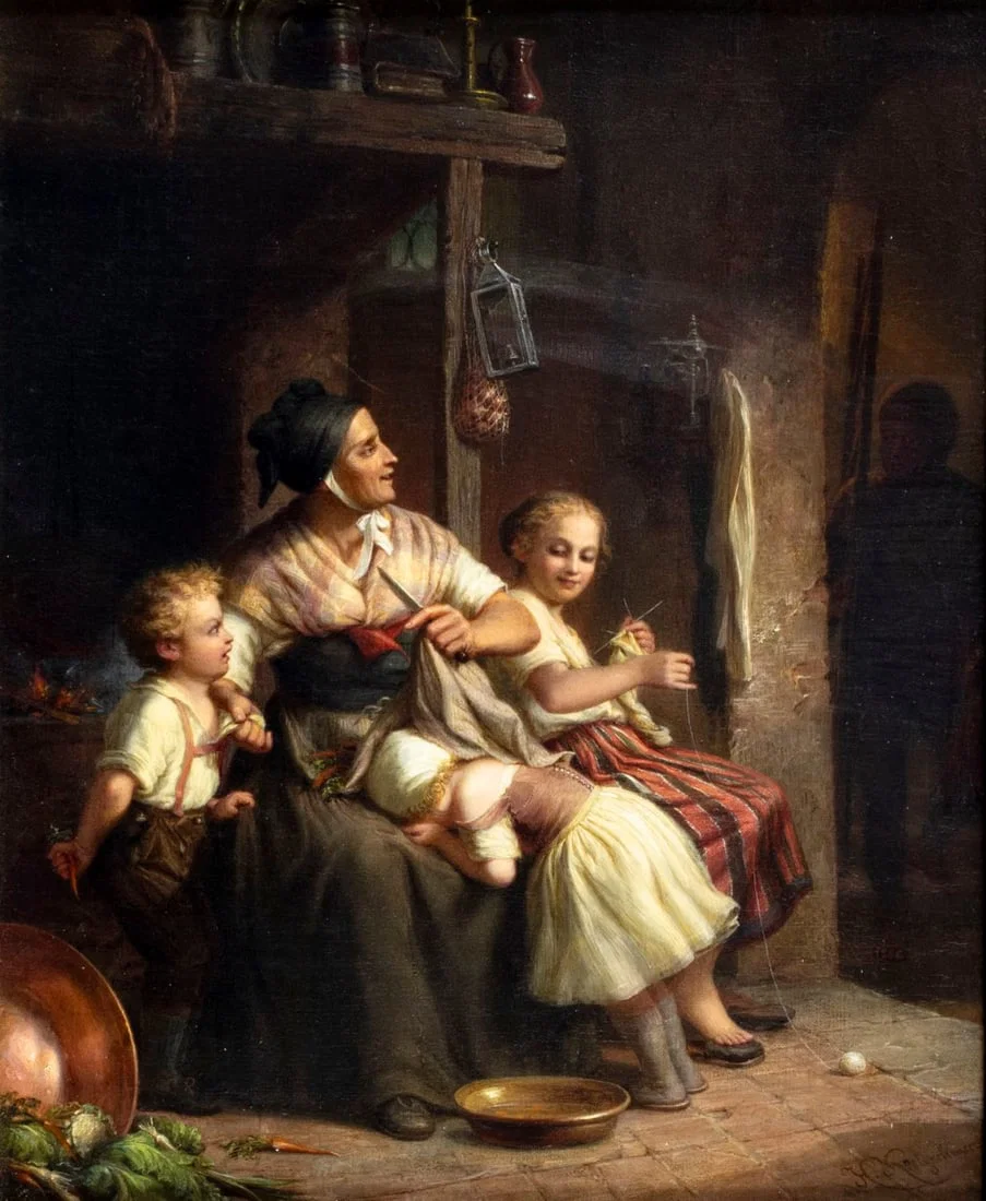 Johann Hermann Kretzschmer (German,1811-1890) oil painting antique