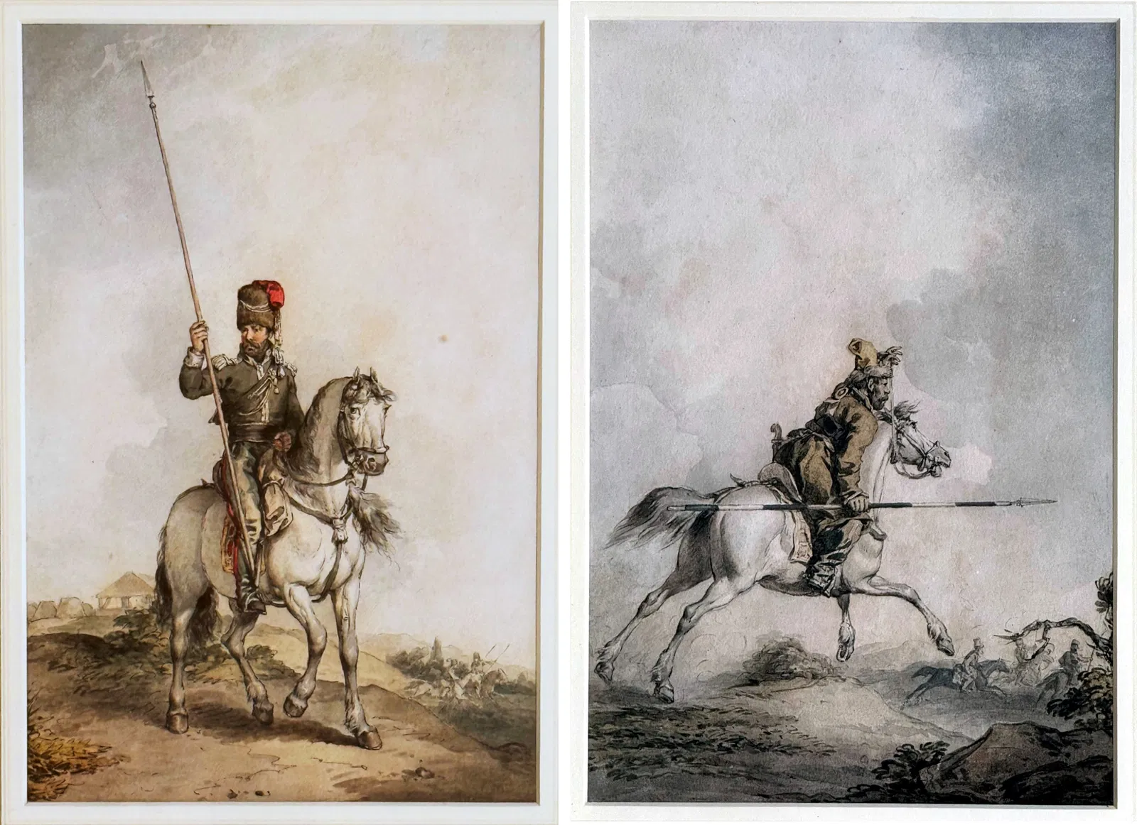 John Augustus Atkinson (British, 1775 - 1833): A Cossack of the Ural Mountains/A Cossack of the Don