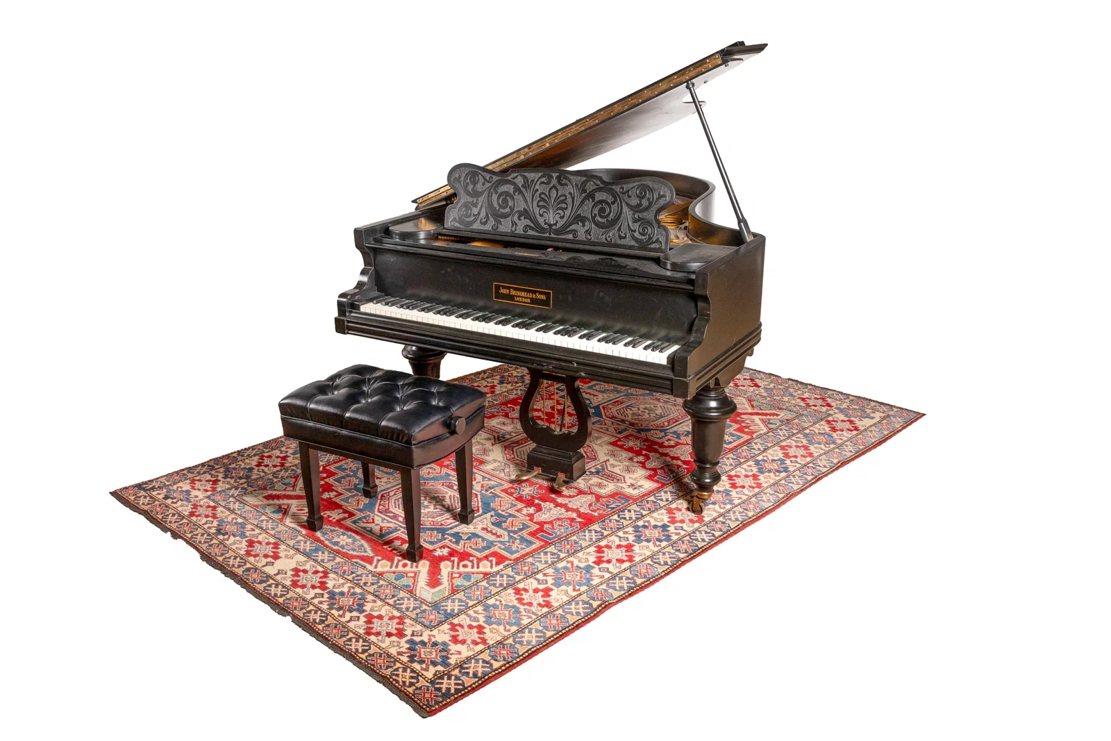 JOHN BRINSMEAD & SONS EBONIZED BABY GRAND PIANO