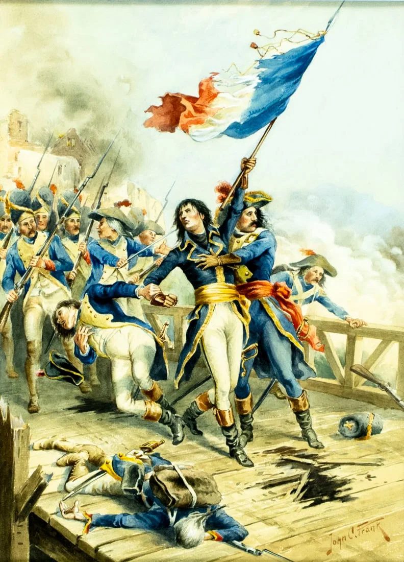 John C Frank (mid 20C) watercolor painting