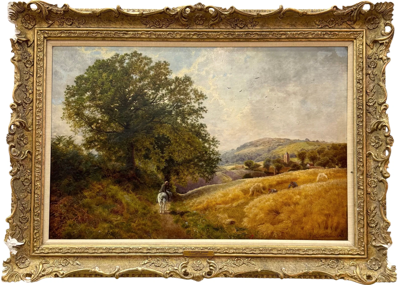 JOHN CLAYTON ADAMS (1840-1906, English) Landscape With Figure On Horse