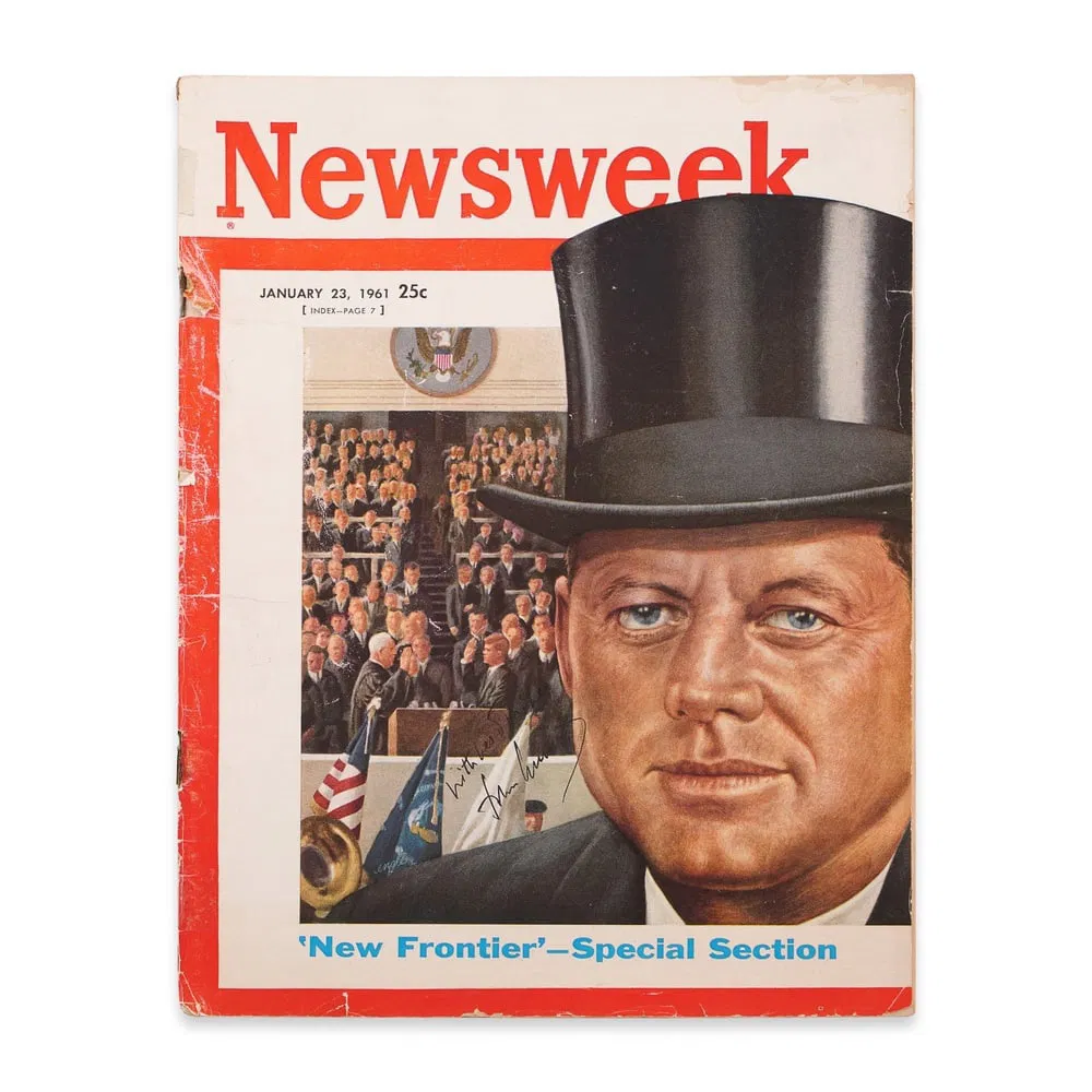 JOHN F. KENNEDY SIGNED NEWSWEEK MAGAZINE - JANUARY 23, 1961