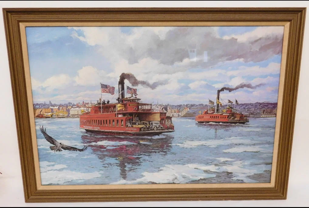 John Fleming Gould Litho #307/950 of the Newburgh, NY Ferries