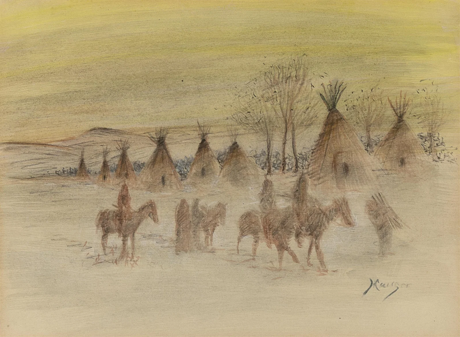 John Hauser, Untitled (Leaving Camp at Dawn)