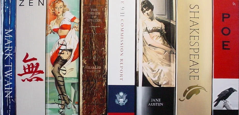 John-Mark Gleadow Bibliotheque I Signed Limited Edition Giclee Print 12 x 24