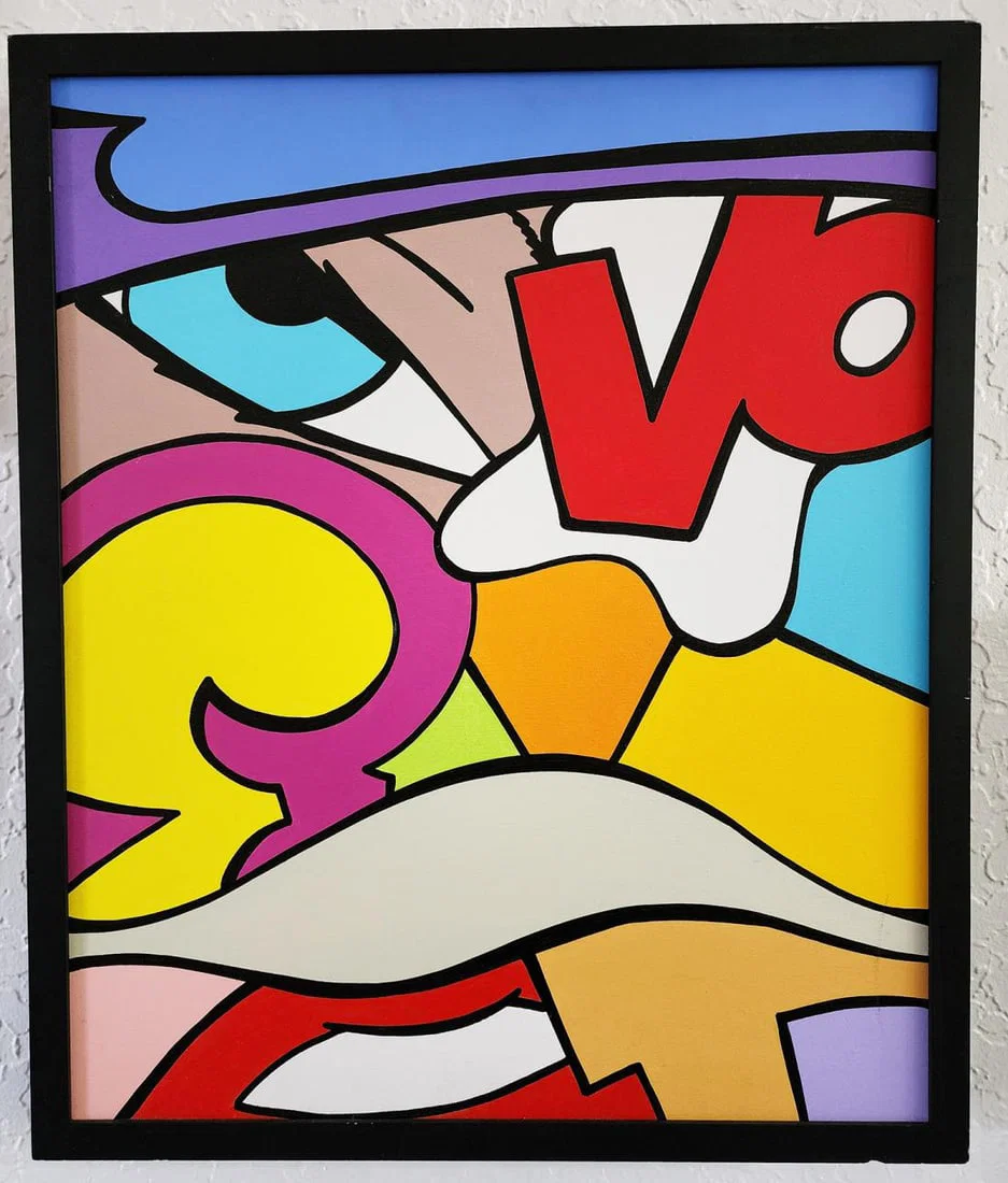 John Matos "Crash", 'Royal Tea', Signed Mixed Media Acrylic Canvas Painting, 2009