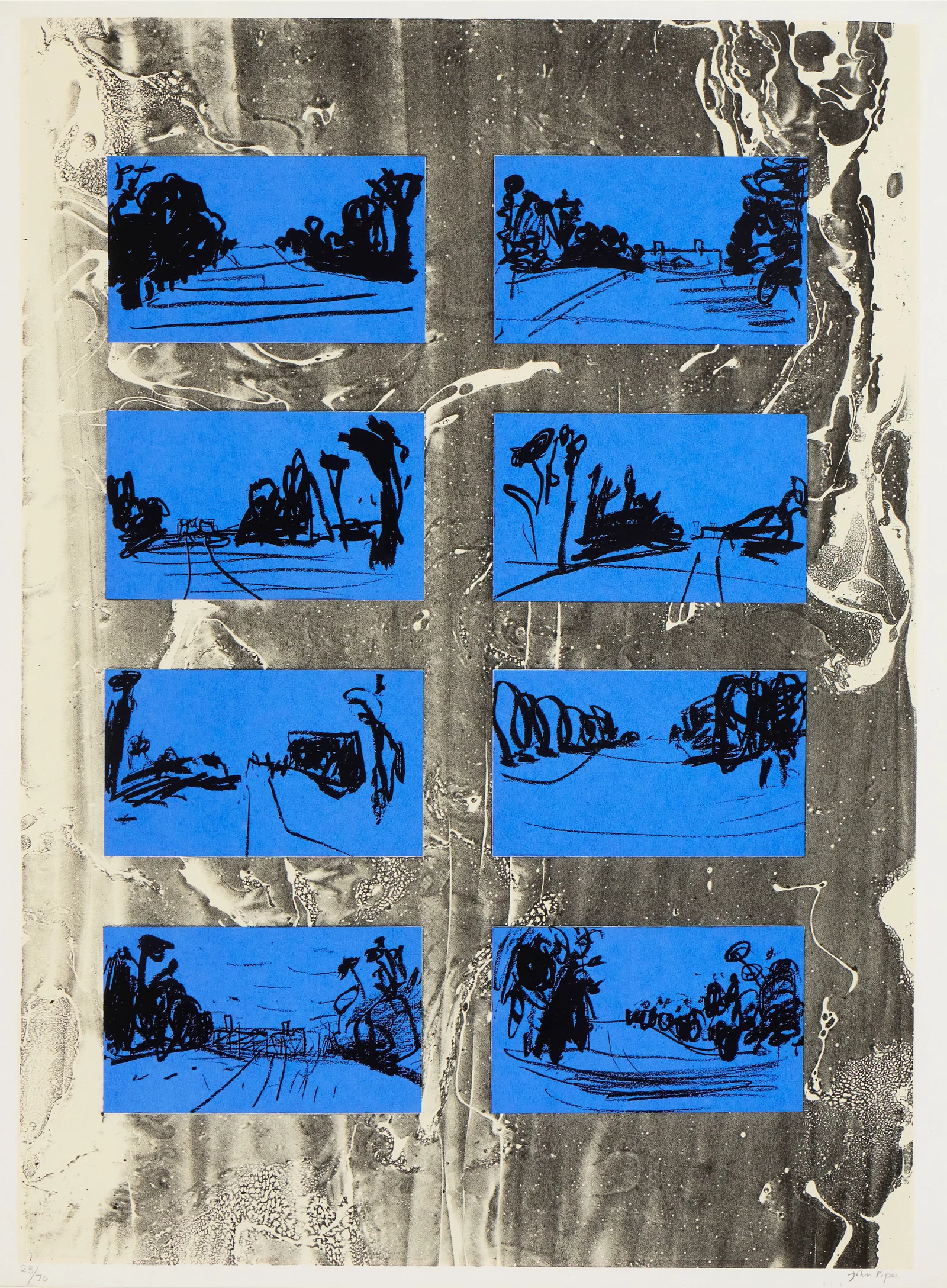 JOHN PIPER, (British, 1903-1992), Travel Notes: Castle Ashby Avenue, screenprint in colors on paper,