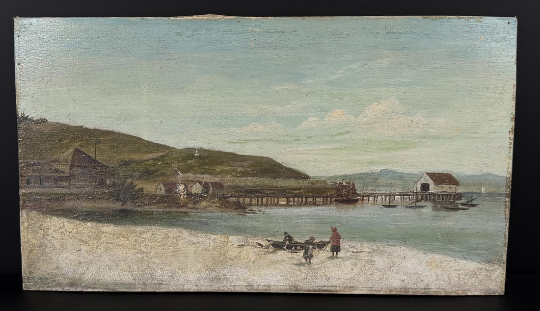 John Sykes Harford Pier and Hotel Marre Painting