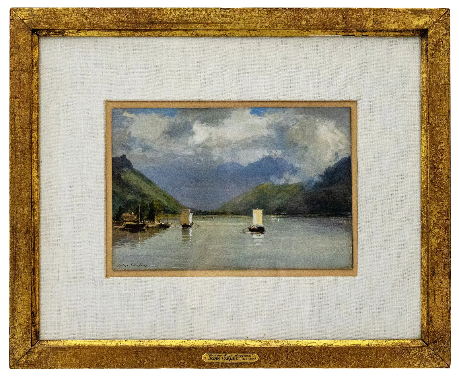 John Varley (British, 1778-1842) "Locarno - Lago Maggiore", Watercolor on Paper