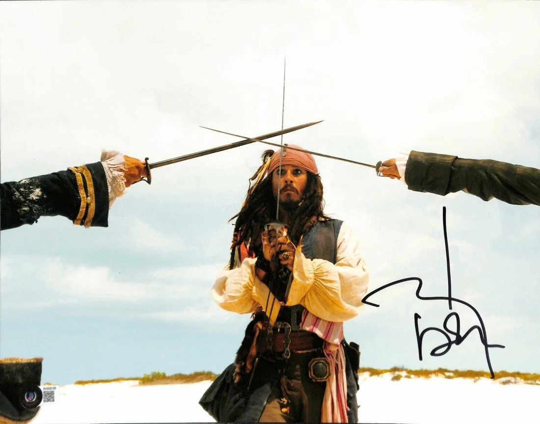 Johnny Depp Signed 11x14 Jack Sparrow Photo Beckett Certified