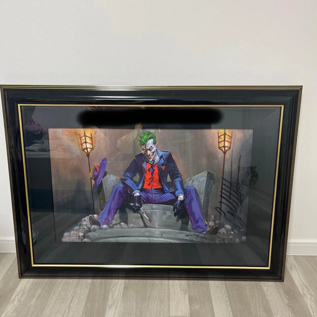 Joker Art Piece with Certificate of Authenticity and Framed, Includes Serial Number