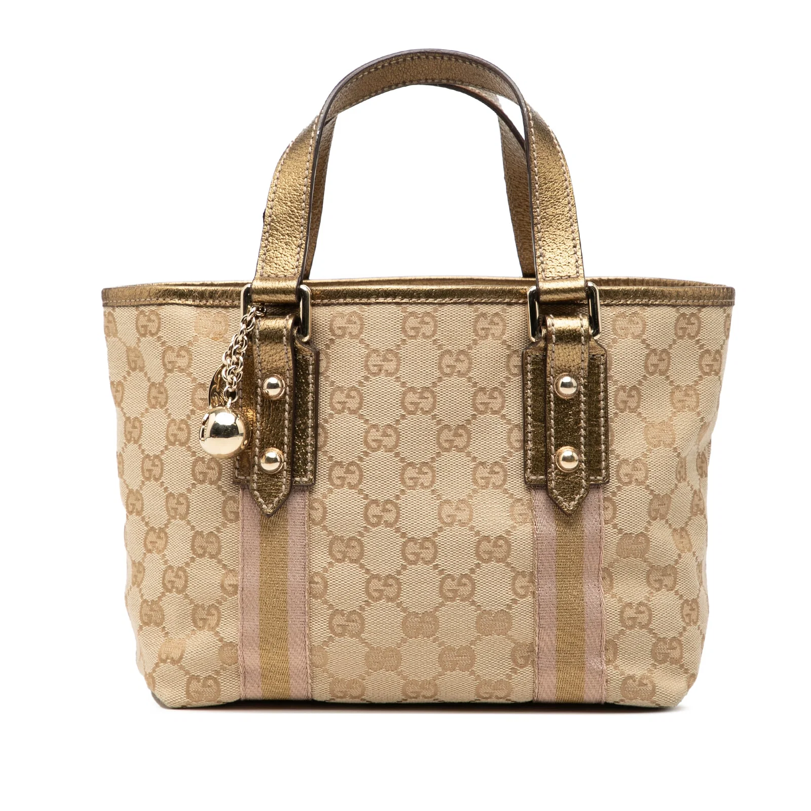 Jolicoeur Beige Canvas Shoulder Bag with Leather Trim by Gucci