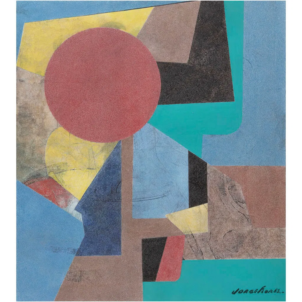 JORGE FLORES. Sin título. Firmado. Pastel y acrílico sobre papel. 66 x 58.5 cm