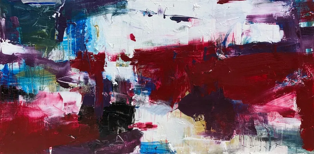 Jorn Fox Abstract Oil on Canvas Signed