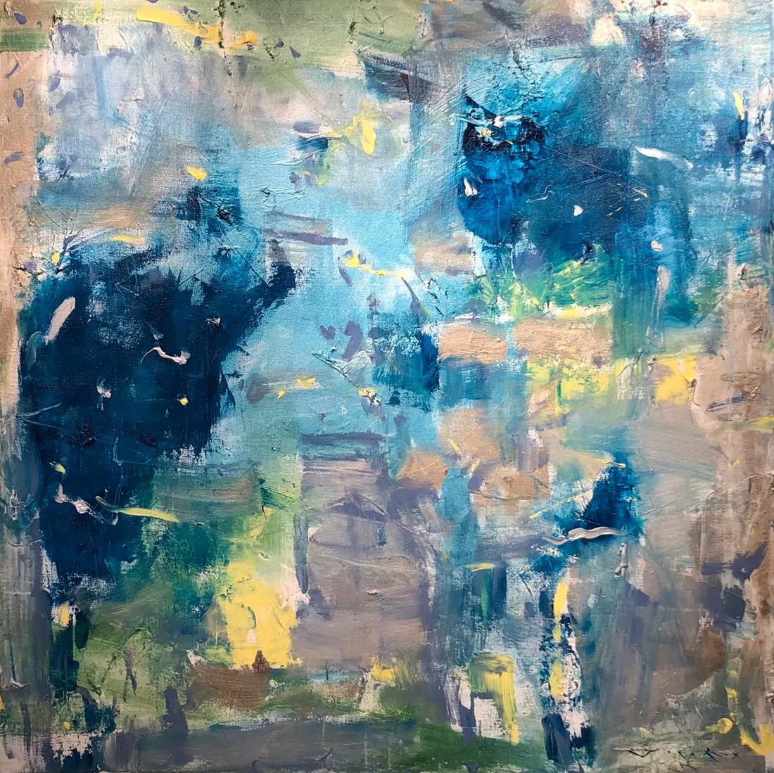 Jorn Fox Abstract Signed Acrylic on Canvas