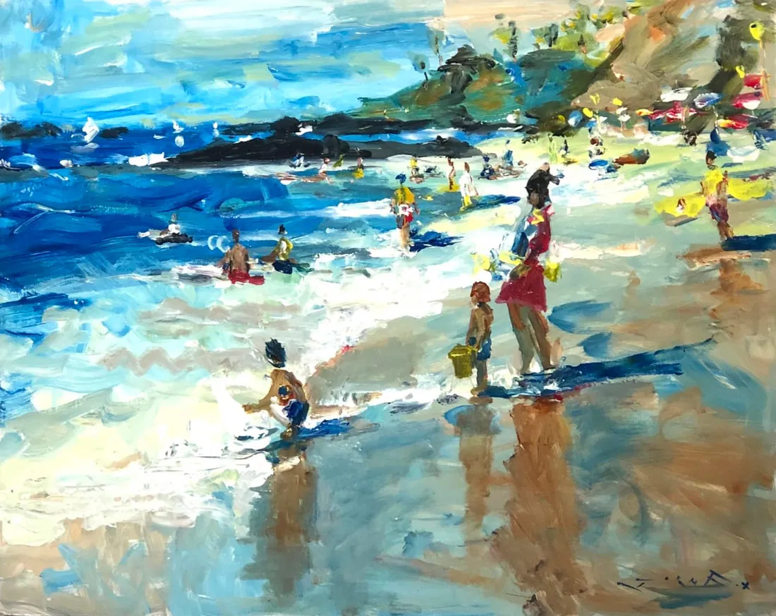 Jorn Fox (Impressionist - Beach Scene) Signed Original Acrylic