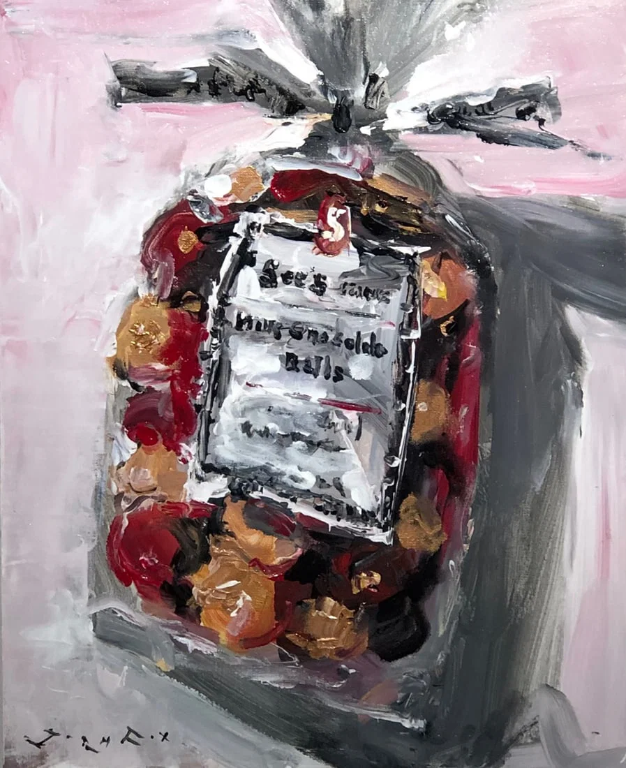 Jorn Fox (See's Candies Milk Chocolate Balls) Signed Original Acrylic