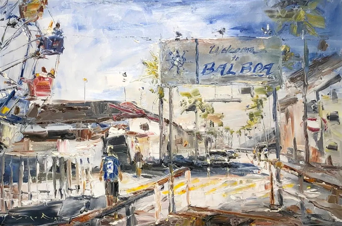 Jorn Fox "Welcome to Balboa" Signed Original Oil