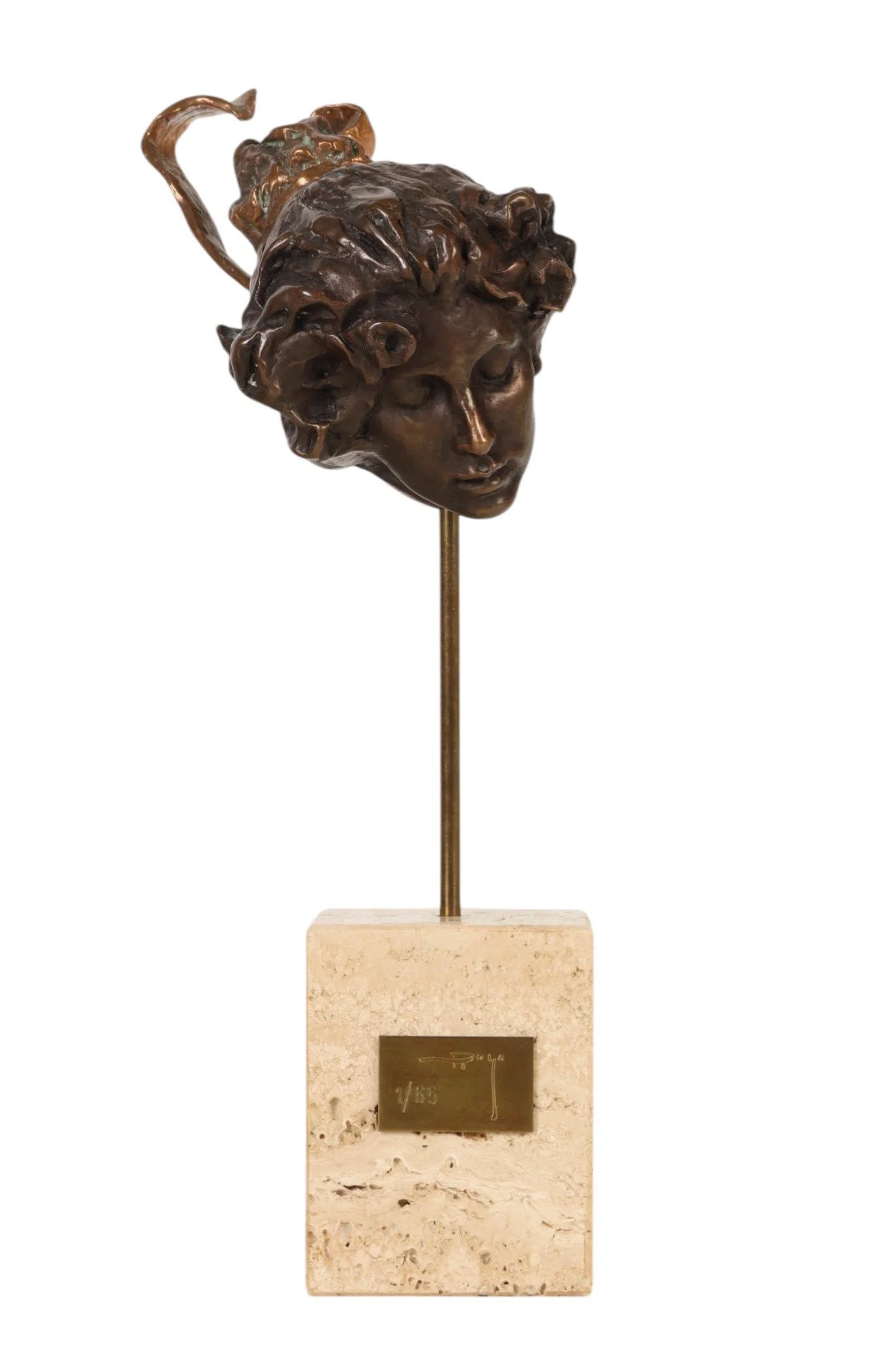 Jose Royo b.1941 Female Bust Bronze Sculpture