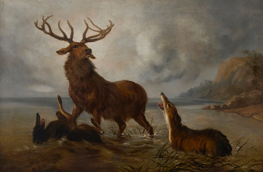 Joseph Henry Sharp (1859-1953), "Stag at Bay," 1891