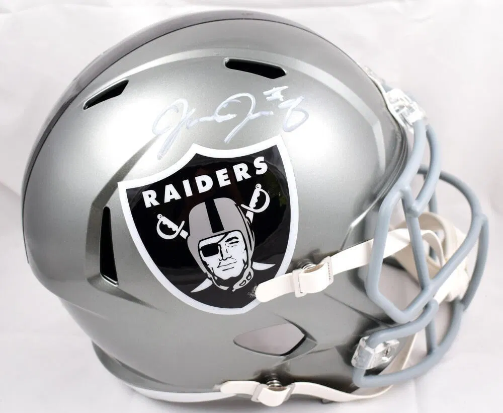 Josh Jacobs Signed Raiders F/S Flash Speed Helmet Beckett Auth