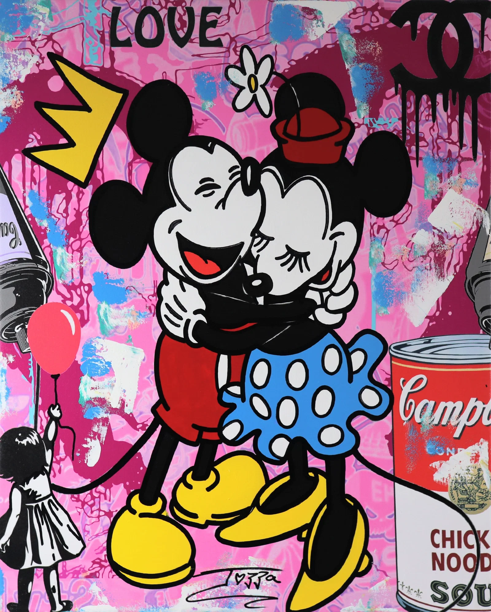 Jozza, 'Big Hug II', Original Pop Art Canvas Painting, 2025, 30"x24"