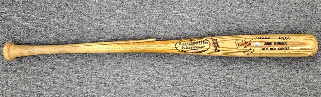 Juan Rivera Autographed Game Used Bat Yankees MLB Beckett BAS