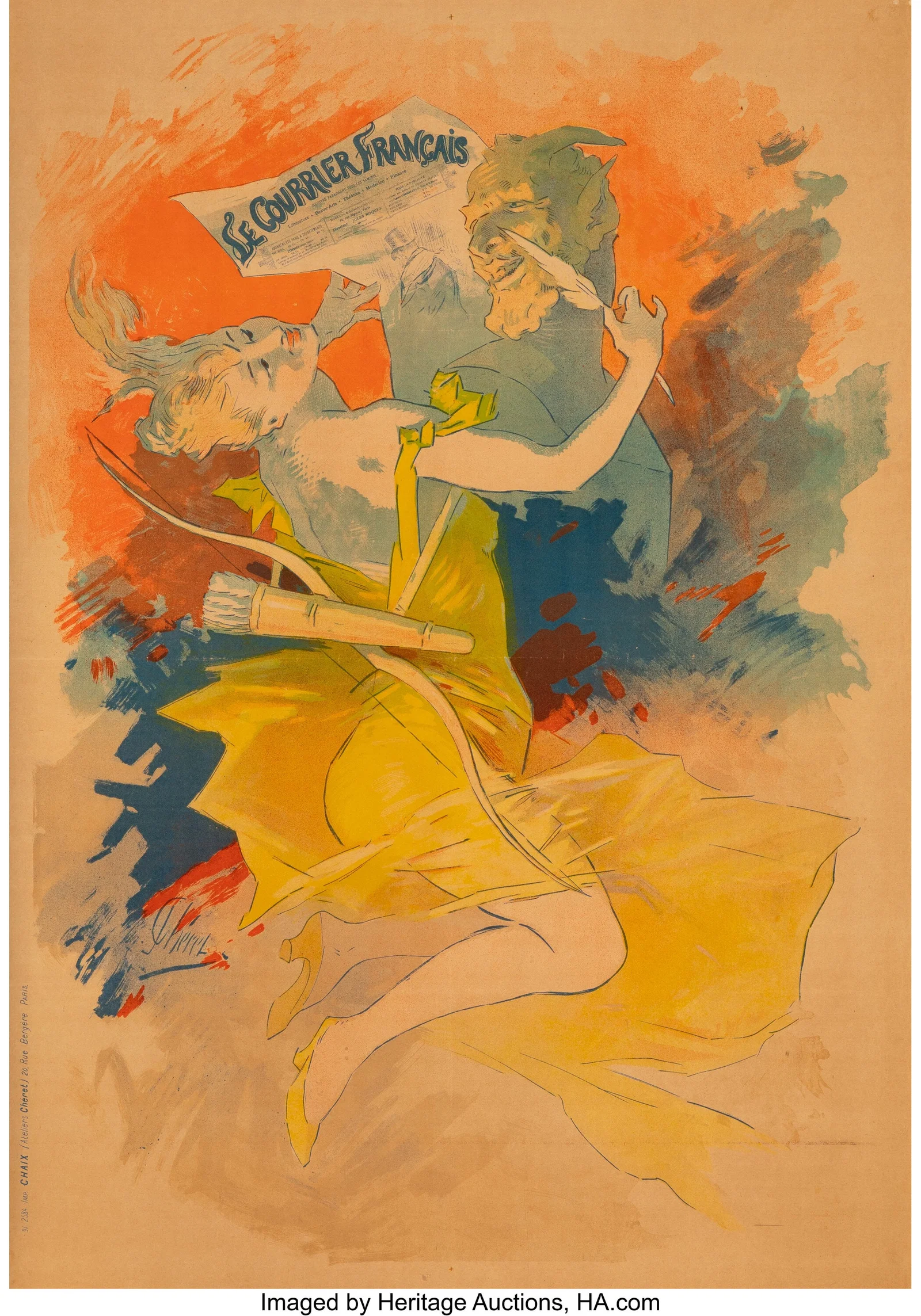Jules Chéret Le Courrier Français, 1891 Lithog